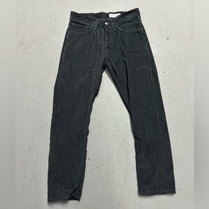 Gustin Pants Mens 29x26 Dark Grey Slim Straight Corduroy Cotton Made In USA